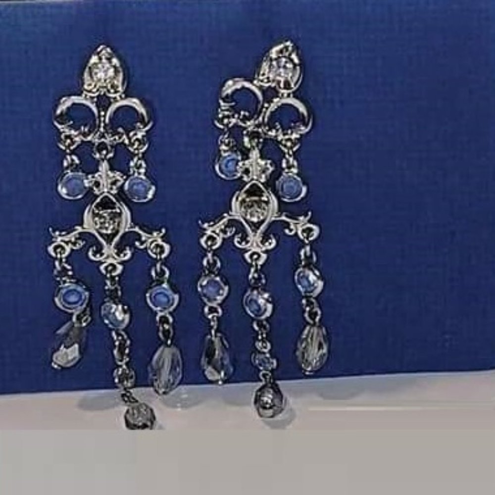 VINTAGE BOLD RHINESTONE DROP EARRINGS (PIERCED)